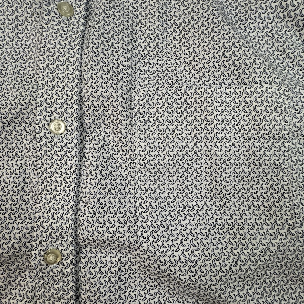 Banana Republic Luxe Poplin Men's XL Slim Fit Black & White Banana Print SEE DES - Picture 8 of 16